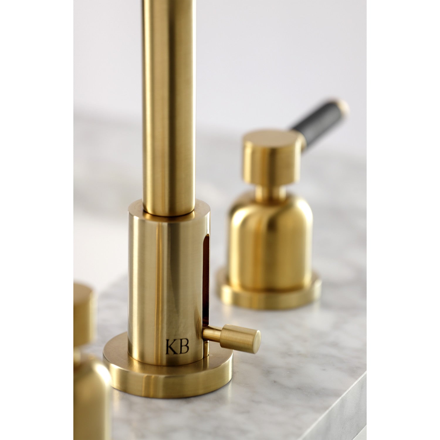 Kingston Sona FSC8933DKL - Kaiser Widespread Bathroom Faucet with Brass Pop-Up, Brushed Brass — thumbnail 3